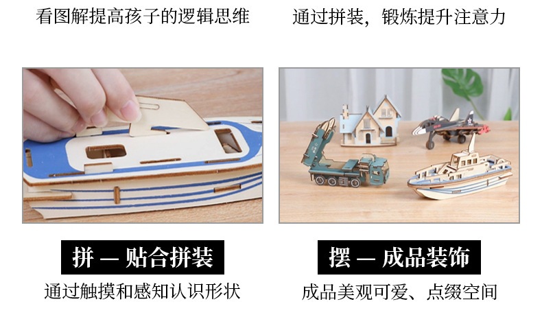 科学实验3D立体拼图儿童益智DIY手工玩具旋转木马摩天轮模型拼装详情10