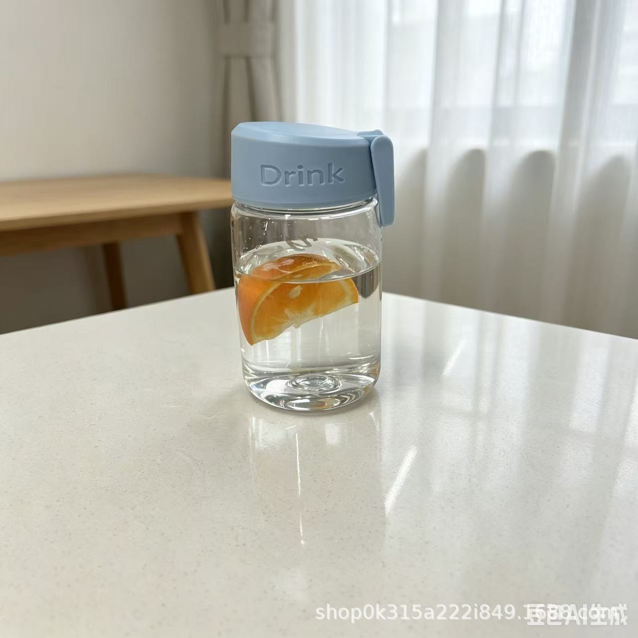 满杯元气畅饮小时光三款彩色盖磨砂玻璃水杯 pic 7