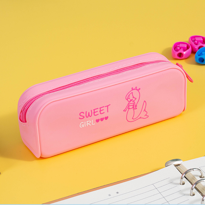 Mermaid silicone pen cases in multiple colors available for export as study stationery boxes pic 3