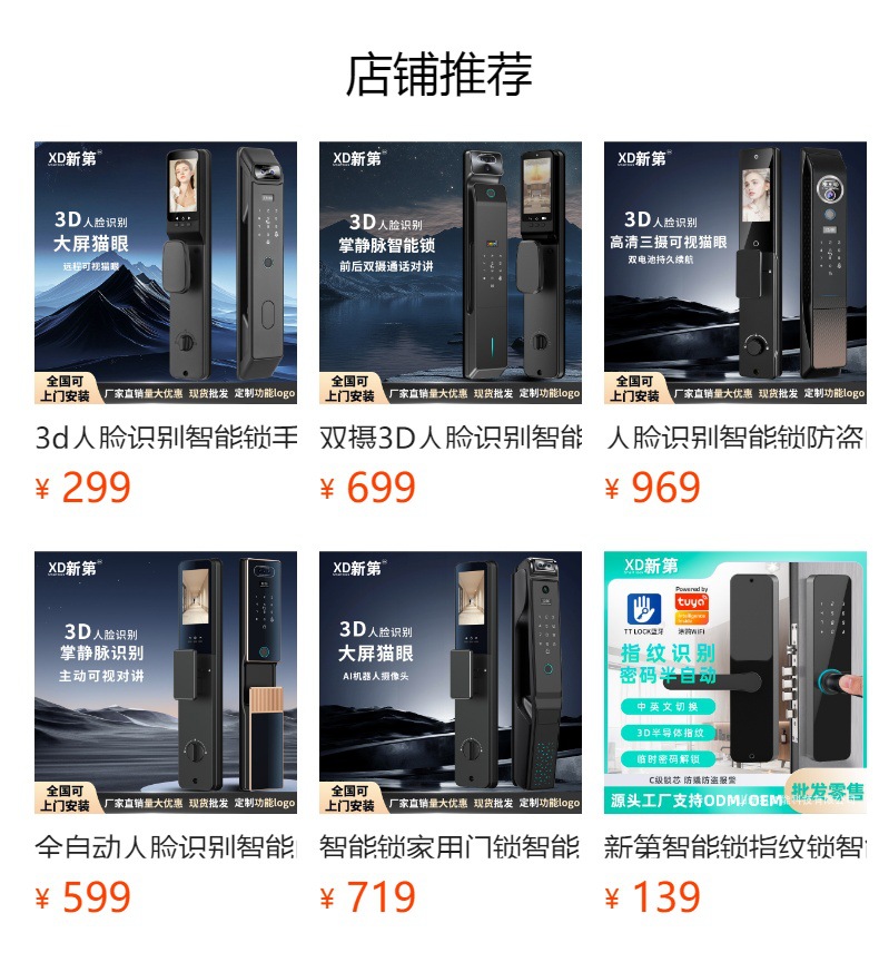 Black smart doorlock, fingerprint padlock, doorlock, electronic combination lock, home security pic 16