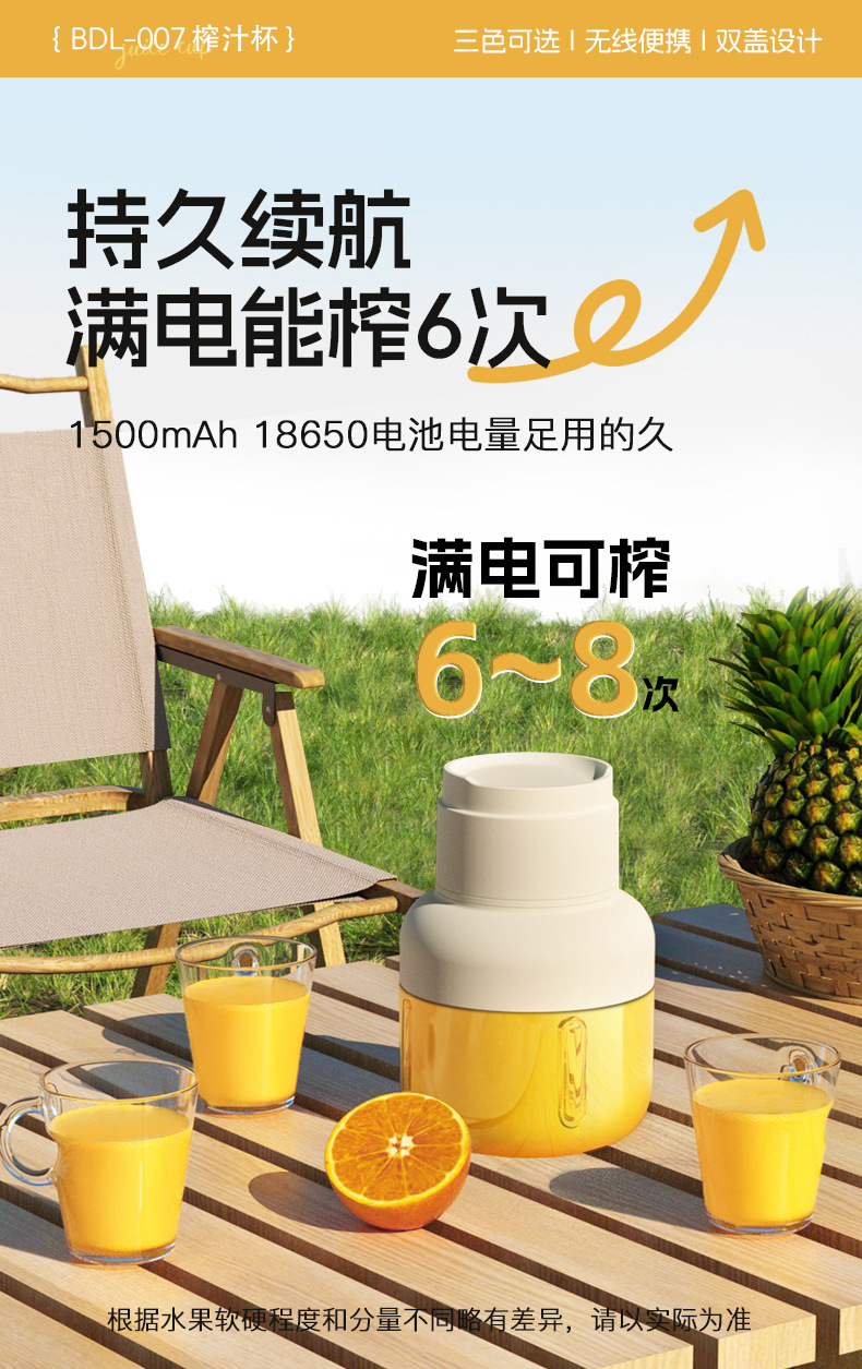 【吨吨杯】榨汁桶12便携式大容量榨汁杯果汁果蔬个人畅饮榨汁机详情9