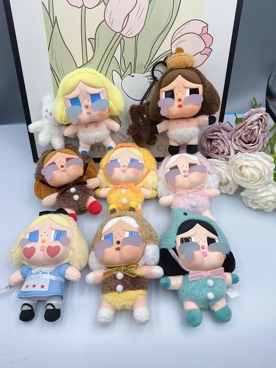 新品跨境哭娃东南亚盲盒裸版毛绒公仔呆萌款钥匙扣包包礼品挂玩偶详情2