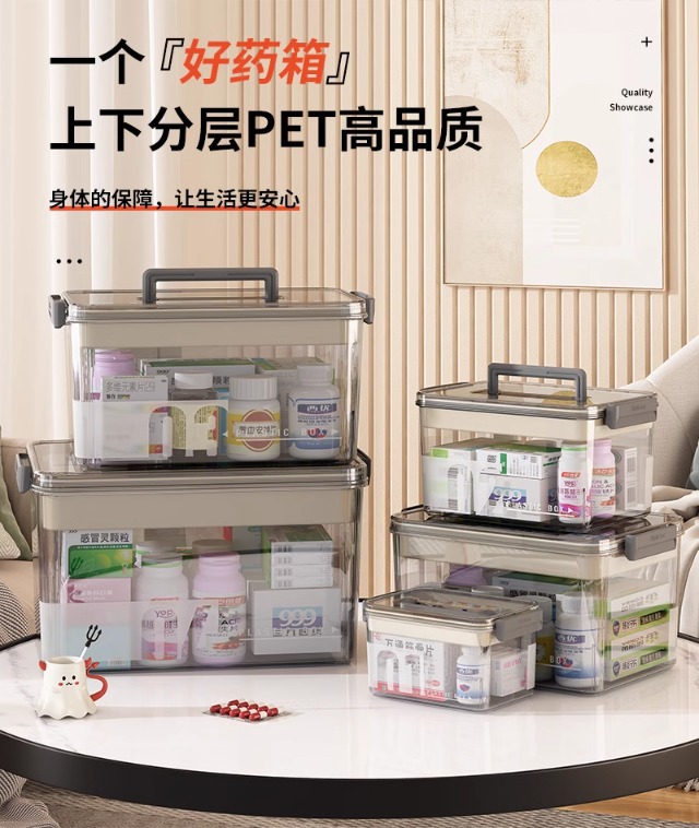 多层药箱家庭装药品收纳盒医药箱家用透明大容量收纳箱大号药物盒详情2