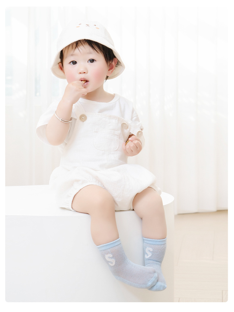 2025新款儿童袜子 宝宝夏季薄款网眼透气男女童卡通无骨接缝a类棉新生婴儿袜子详情10