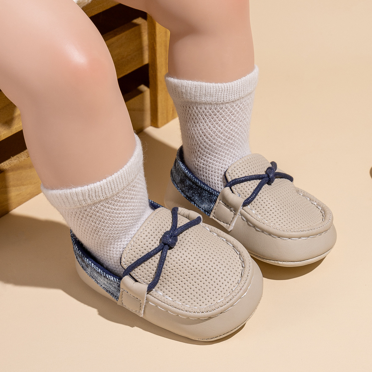 2025年新款男婴防滑豆豆鞋室内软底一脚蹬学步鞋baby shoes详情4
