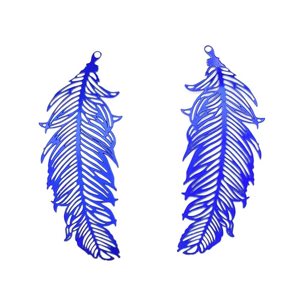 47*19mm欧美小众复古风镂空花纹彩色羽毛耳环 DIY手工项链配件 独特饰品其他分类详情12