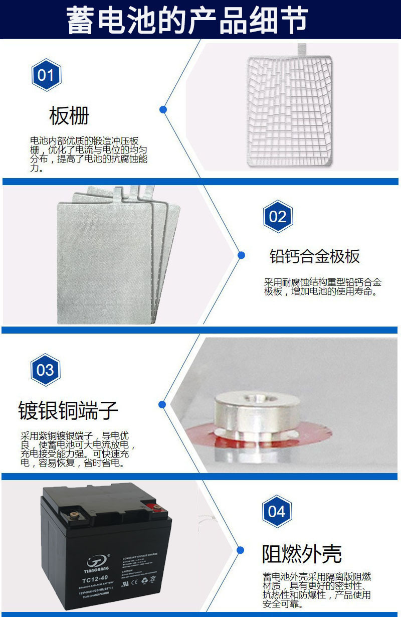 Customized production of Tianchang 12V40AH gel battery solar ups DC screen eps battery 12V38AH pic 5