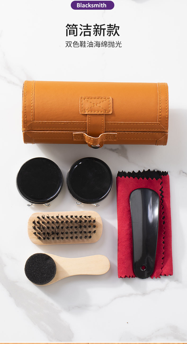 Factory direct supply shoe polish sets, shoe polish brushes, genuine leather shoes, travel shoes, black colorless shoe polish and maintenance oil sets pic 6