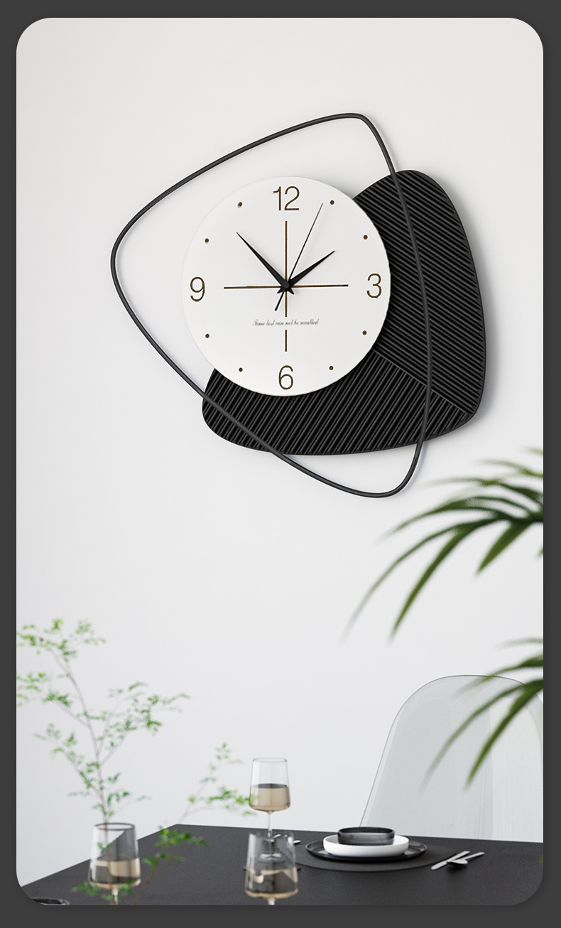 艺术装饰免打孔挂钟客厅简约钟表轻奢家用挂表网红壁钟时钟详情8