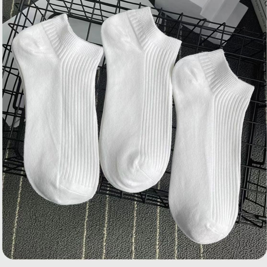 诸暨袜业袜子批发春夏防臭吸汗女小白袜简约百搭高颜值短袜船袜男详情5