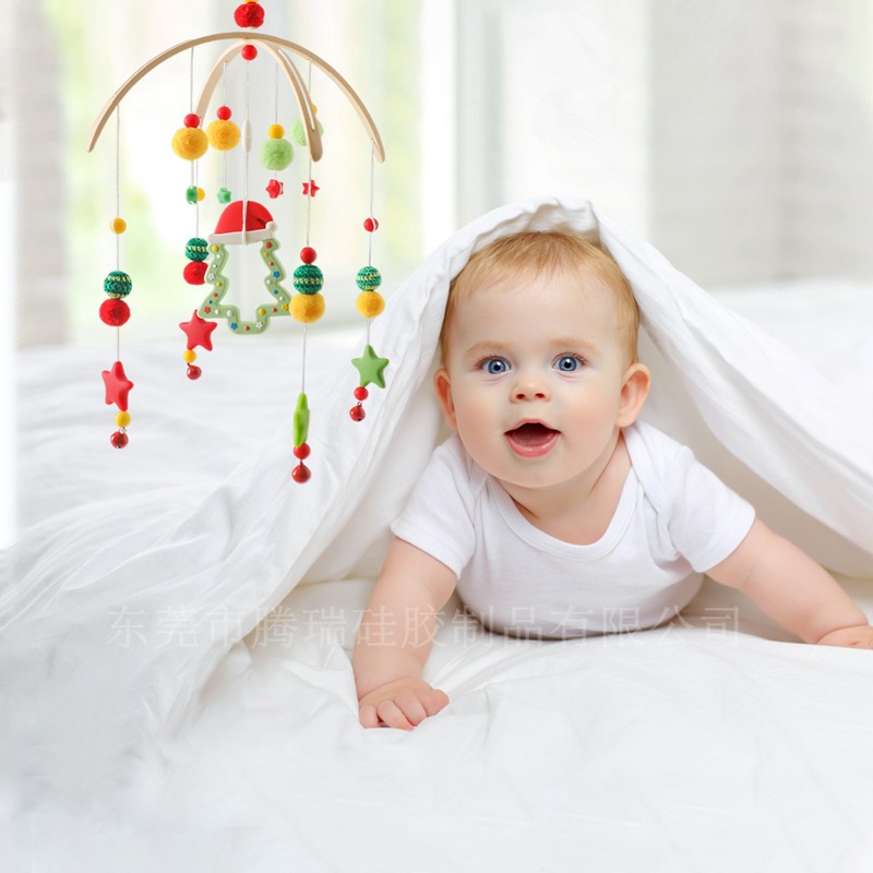 新生婴儿床铃宝宝视觉激发彩色圣诞树床铃悬挂式安抚玩具风铃挂件详情24