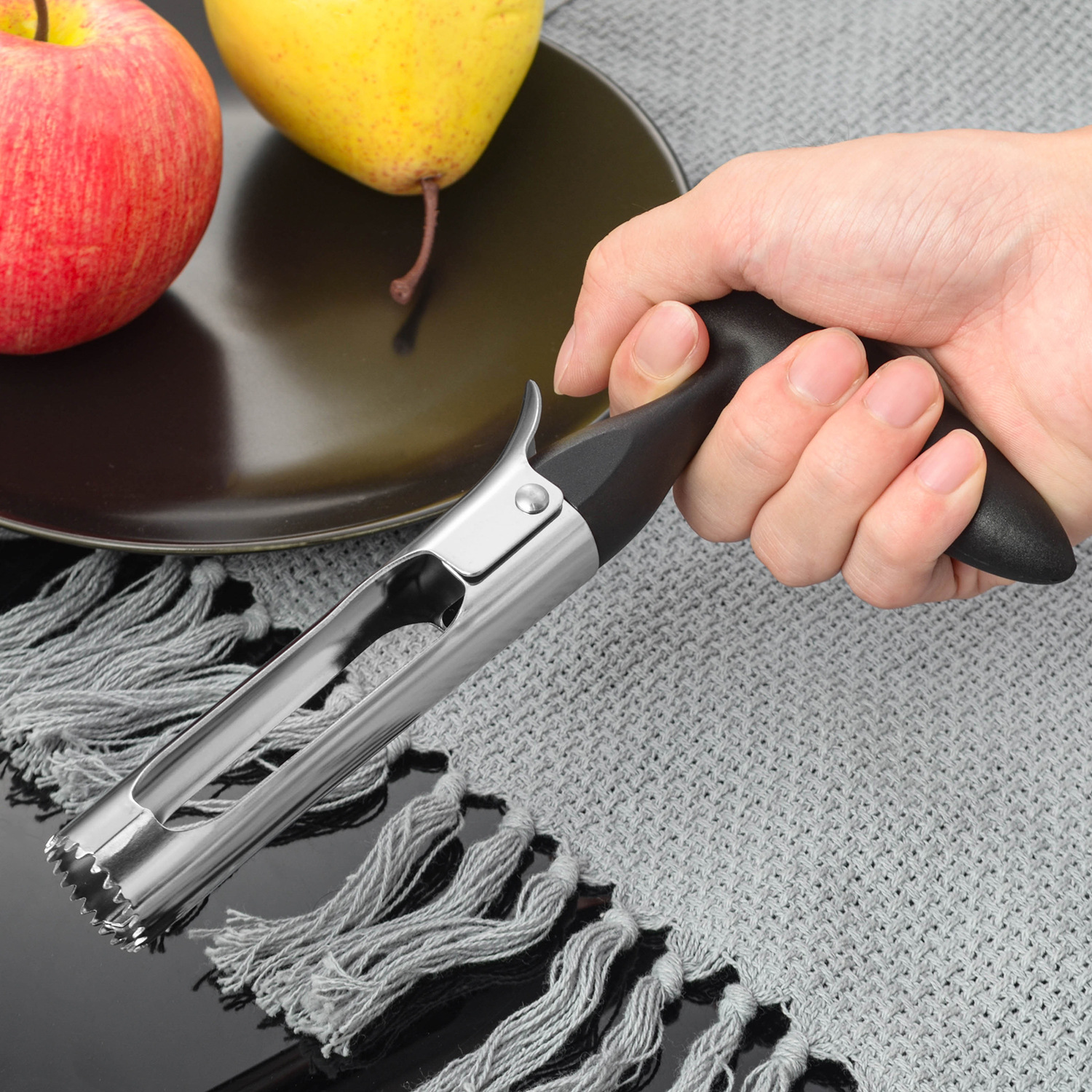 Cross-border new apple core remover in stock wholesale stainless steel multi-functional fruit core extractor kitchen small tools pic 7