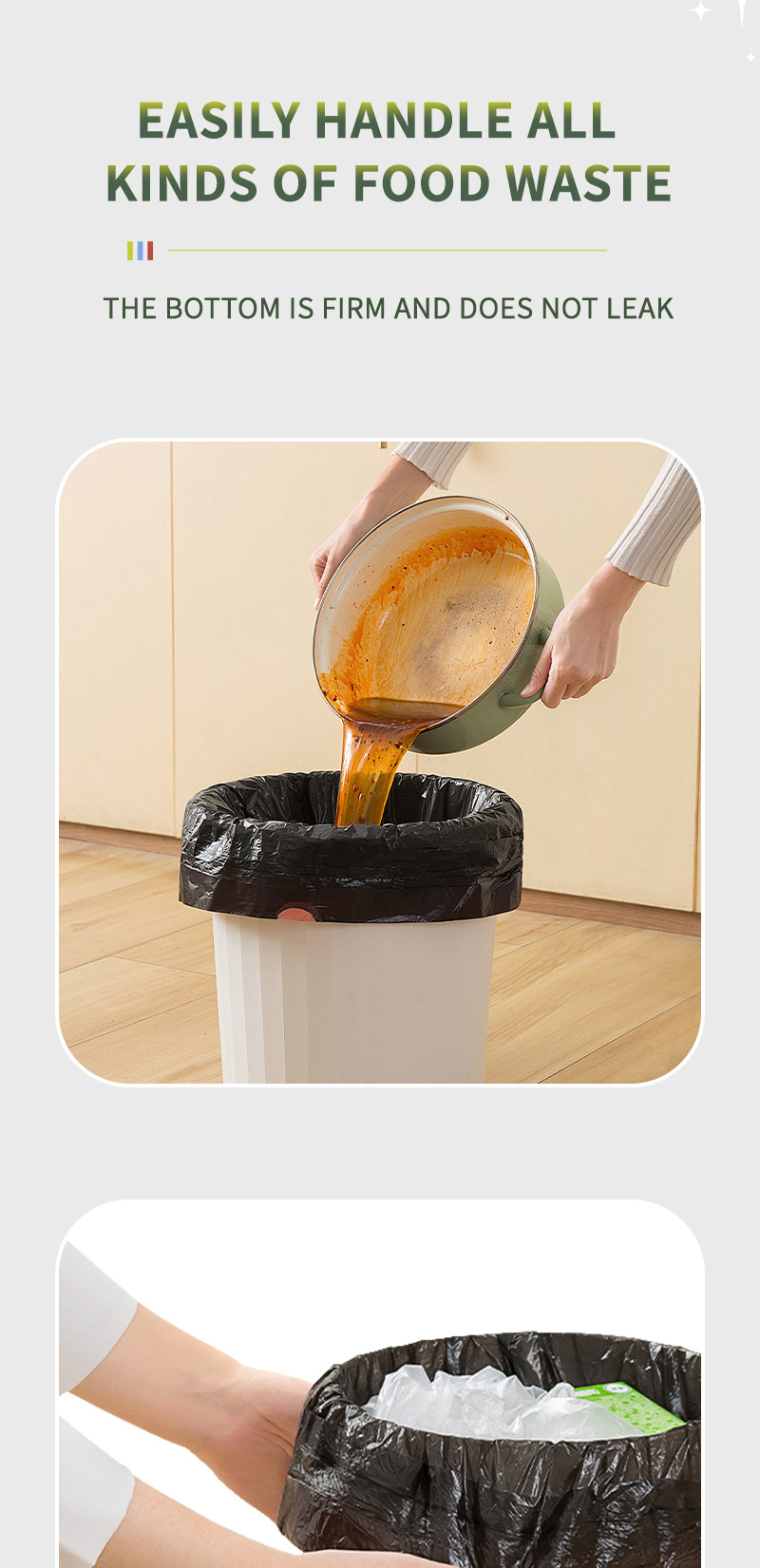 跨境抽绳垃圾袋家用厚款带拎手自动收口一次性塑料袋全英文包装环保耐用便捷清洁用品详情6