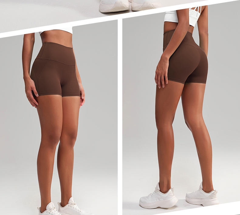No underpants, high-waisted peach hips, high-elastic hot pants, no embarrassing lines, sports shorts, running, fitness, yoga pants for women pic 32