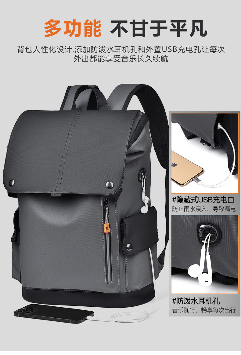 Transfronteriza nueva mochila de negocios mochila de hombre bolsa de computadora de viaje de gran capacidad bolsa de energía de moda cuero PU pic 9