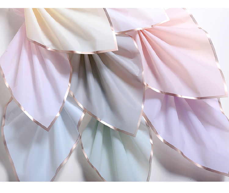 包花纸外贸畅销韩式花艺鲜花花束纸金边边框雾面纸 果冻膜包装纸详情9