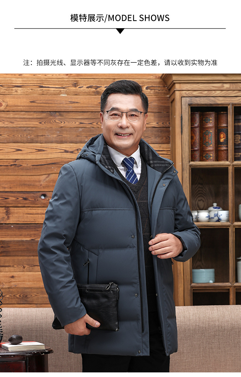 中老年羽绒服男短款加厚大码老年父亲爸爸鸭绒保暖外套加厚保暖详情19