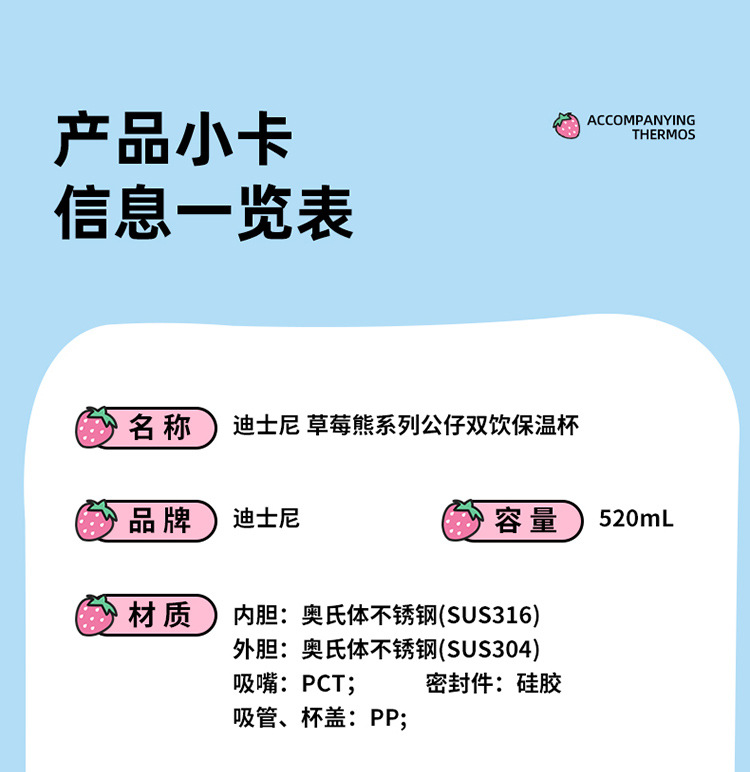 迪士尼正版授权朱迪尼克保温杯学生高颜值女双饮杯卡通儿童吸管杯详情20