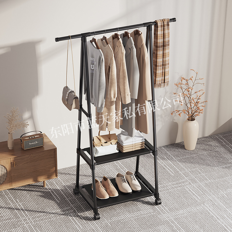 跨境架子批发简易落地多功能衣架金属现代简约置物架衣柜衣帽架详情2