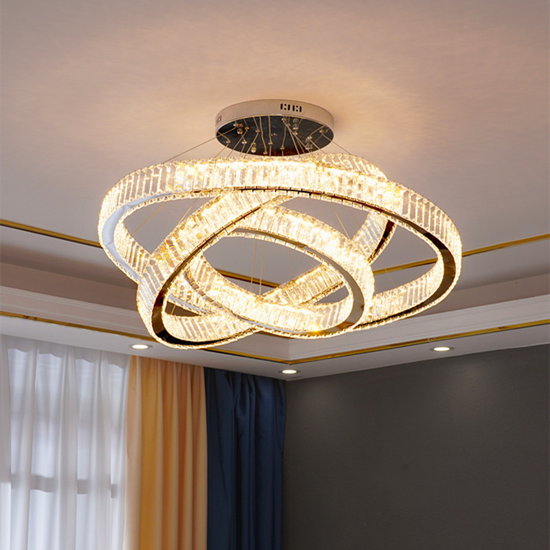 客厅吊灯2025年挑空楼梯吊灯轻奢水晶灯楼中楼餐吊灯具别墅楼吊灯详情22