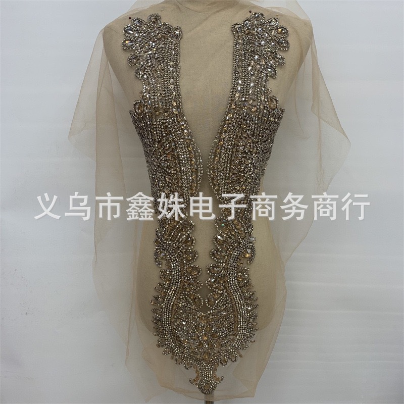 Sexy deep V-neck shining 2023 autumn new style banquet elegant heavy industry wedding dress accessories pic 8