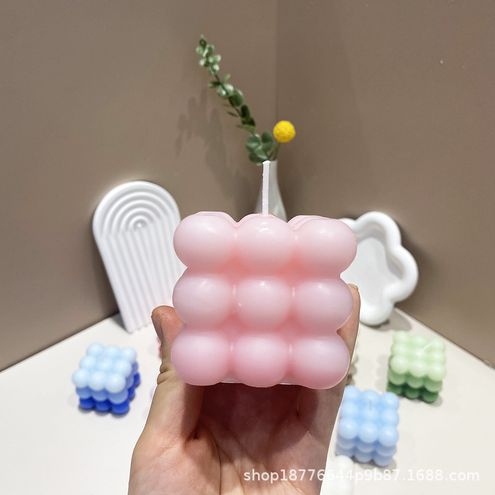 魔方香薰蜡烛生日伴手礼ins几何蜡烛拍照道具派对布置摆件详情4