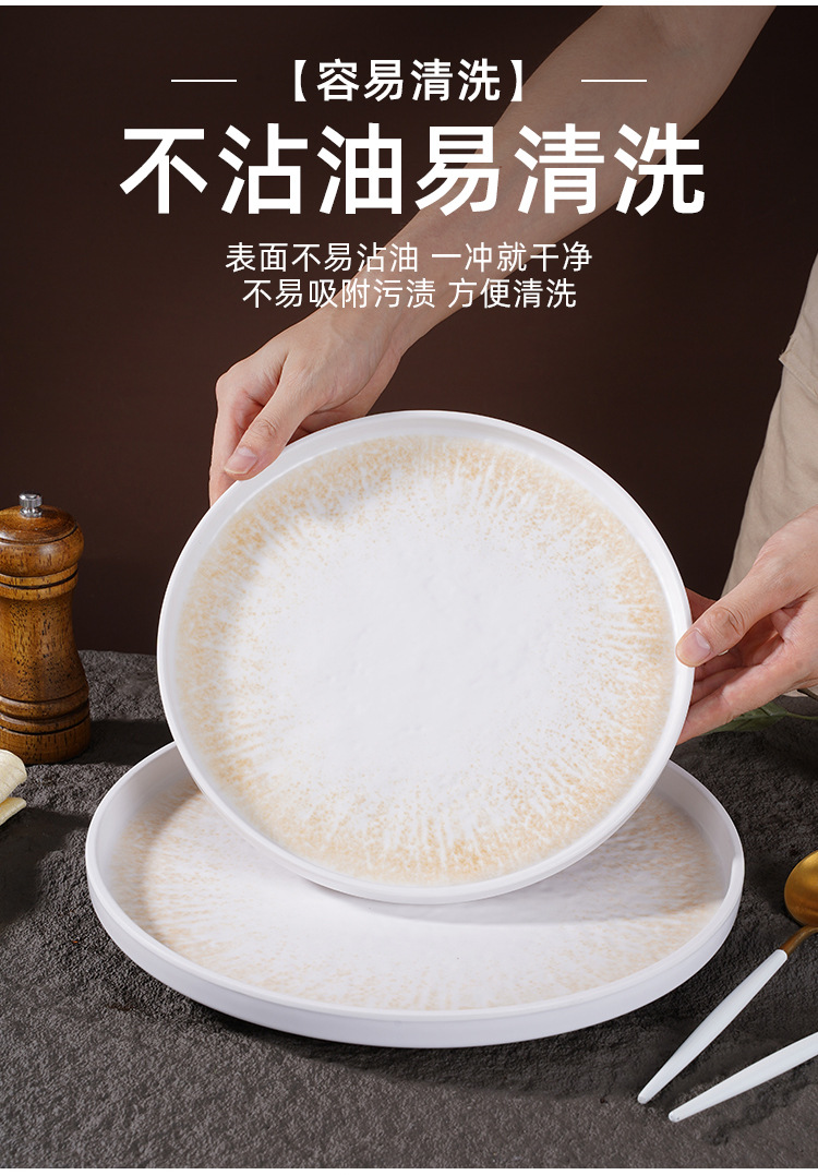 新款牛排盘子西餐盘家用创意磨砂牛扒盘商用网红餐具北欧风圆餐盘详情6