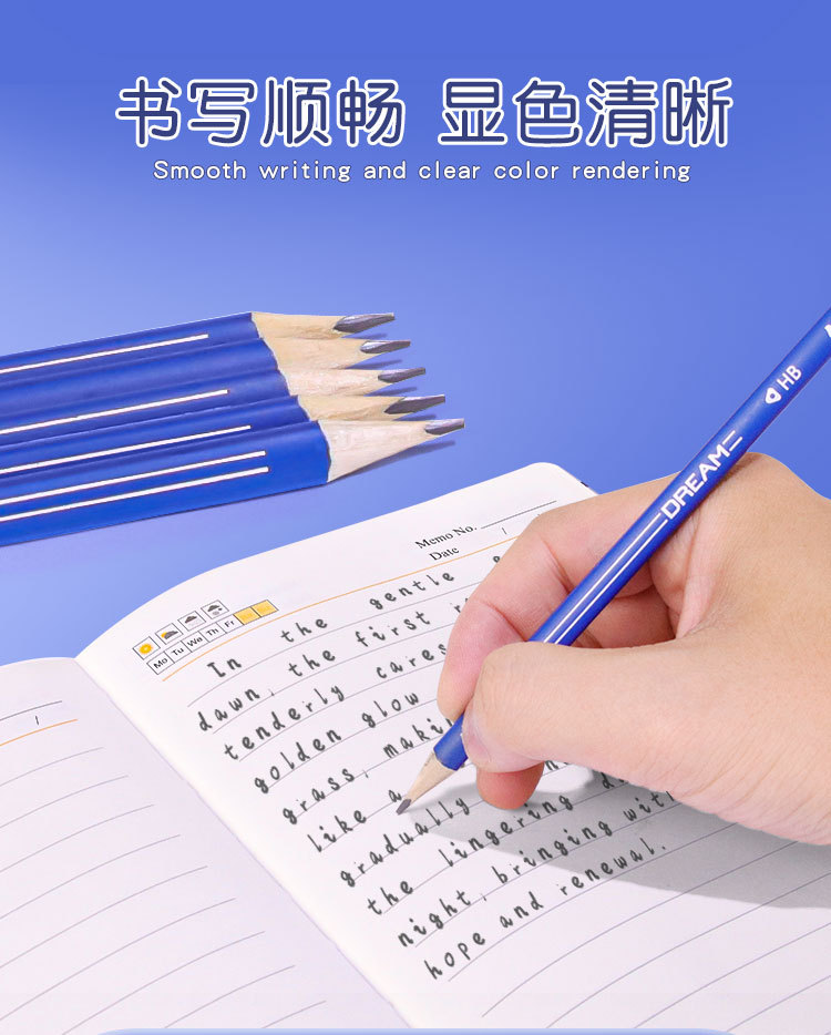 yalong Foreign Trade HB Pencils, triangular rods, office pencils, student pencils with eraser tips wholesale pic 6