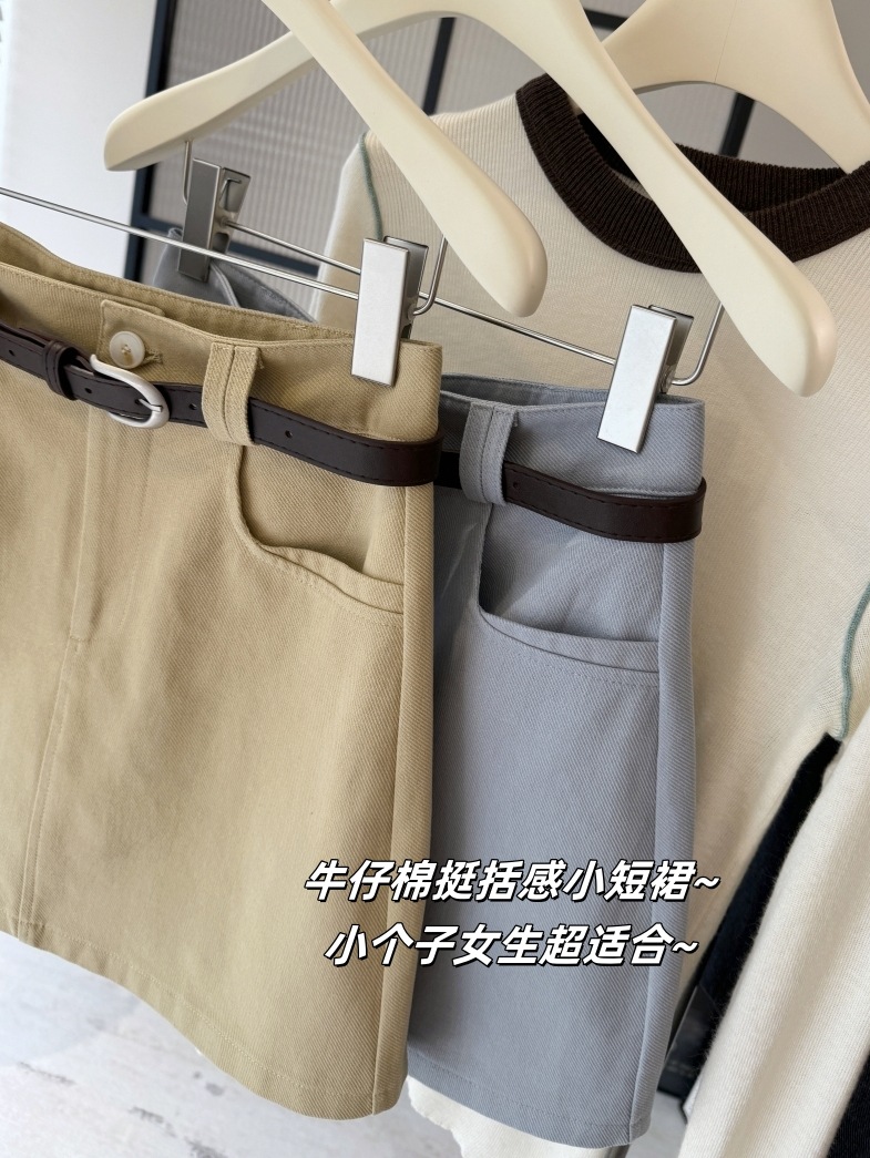 学院风灰色半身裙女夏季2025新款高腰显瘦a字短裙时尚气质包臀裙详情5