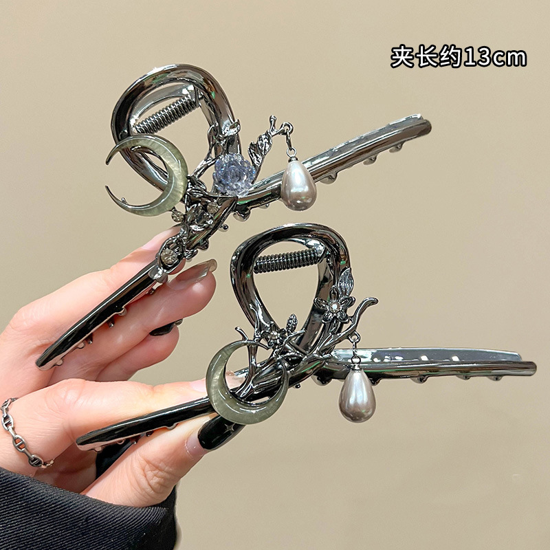 新中式国风抓夹女款2024新款高级感后脑勺发饰古风鲨鱼夹大号夹子详情11