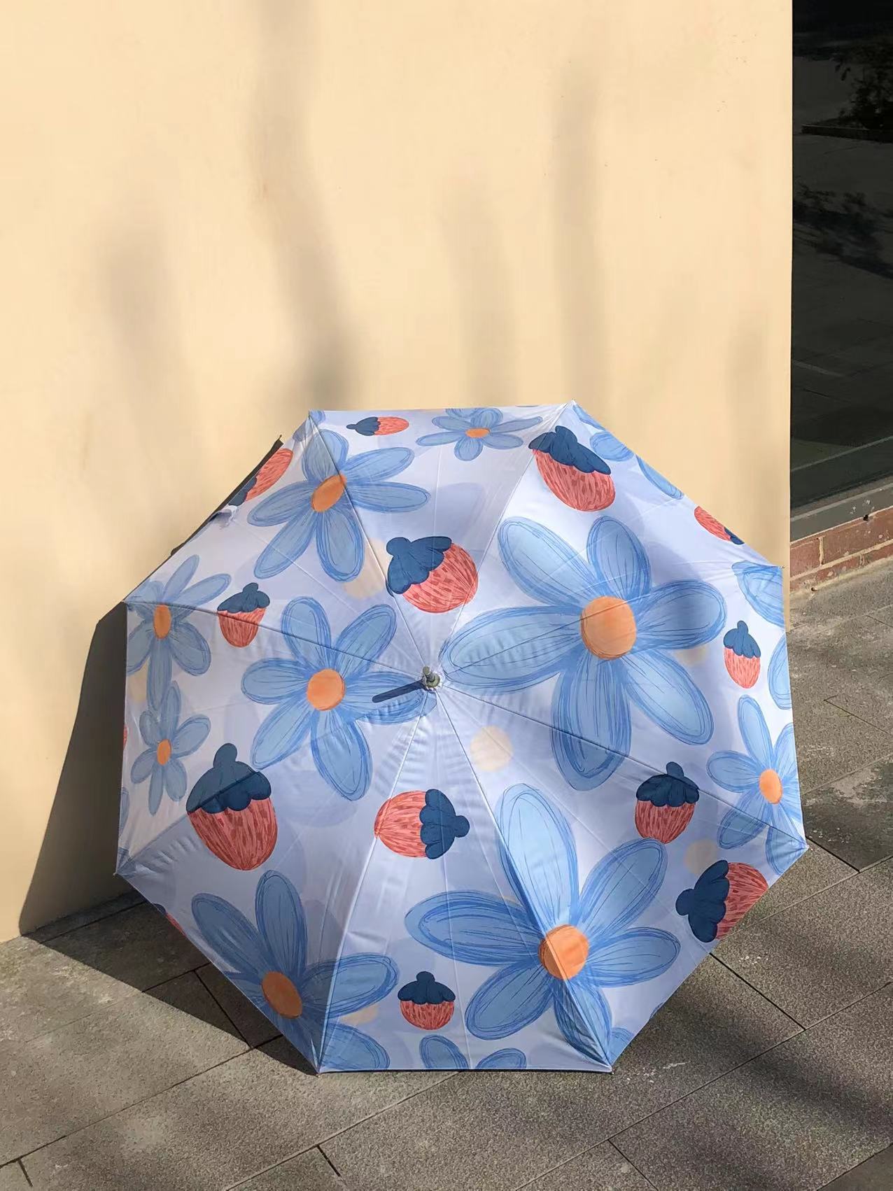 雨伞批发 2024新款全遮光黑胶春花秋菊直杆淑女伞工厂供应详情8