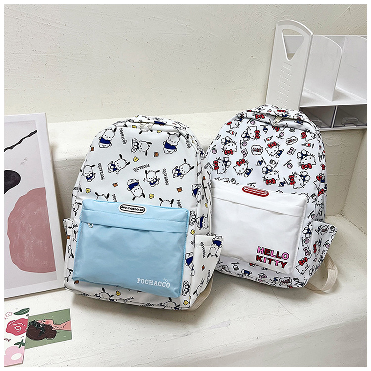 New cross-border cartoon printed schoolbag for junior high school girls, 2024 new high-appearance-level trendy casual backpack pic 28