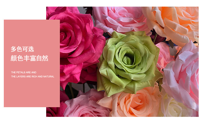 三头钻石玫瑰7头把束钻石玫瑰花婚礼堂装饰卷边钻石玫瑰花仿真花详情7