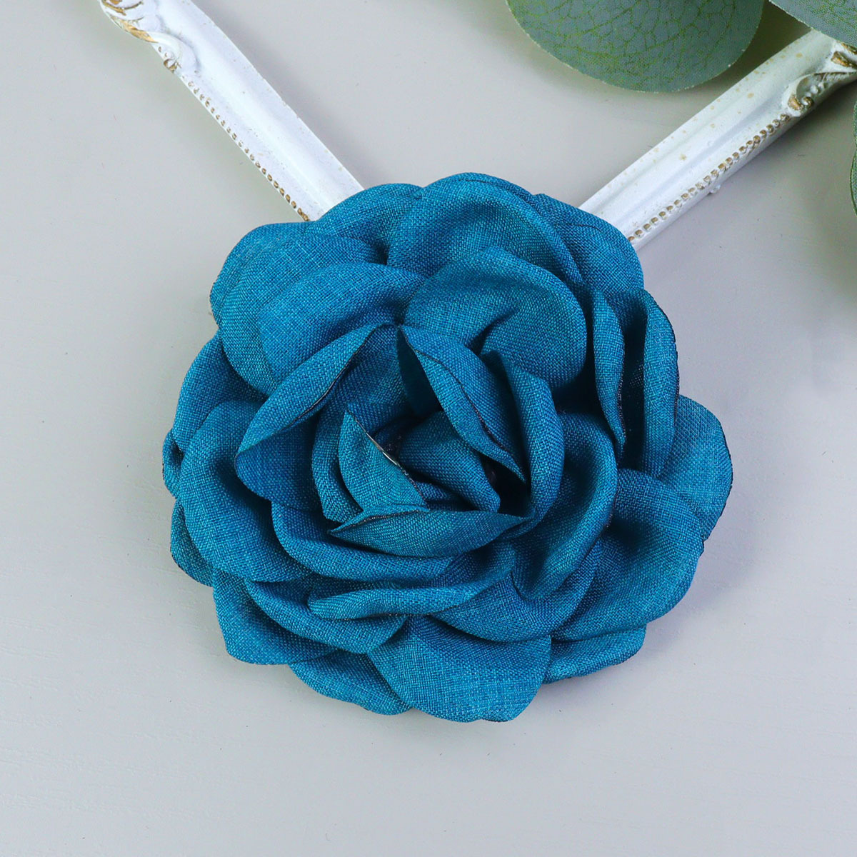 麻布花caro同款玫瑰花立体山茶花服装辅料DIY头花手机壳配饰百搭详情9