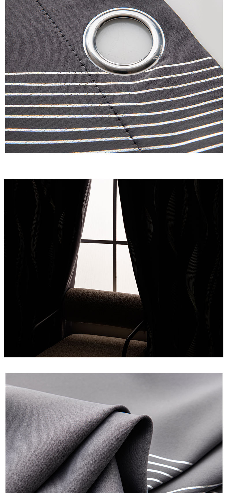 Cross-border Amazon bestseller solid color blackout curtains for heat insulation and sun protection, exclusively for export curtains finished product wholesale pic 6