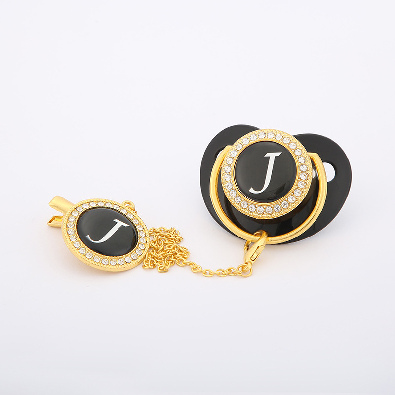 Cross-border baby and maternal products, letter pacifiers, diamond-encrusted pacifiers with chains, pacifier chains, baby products factory wholesale pic 10