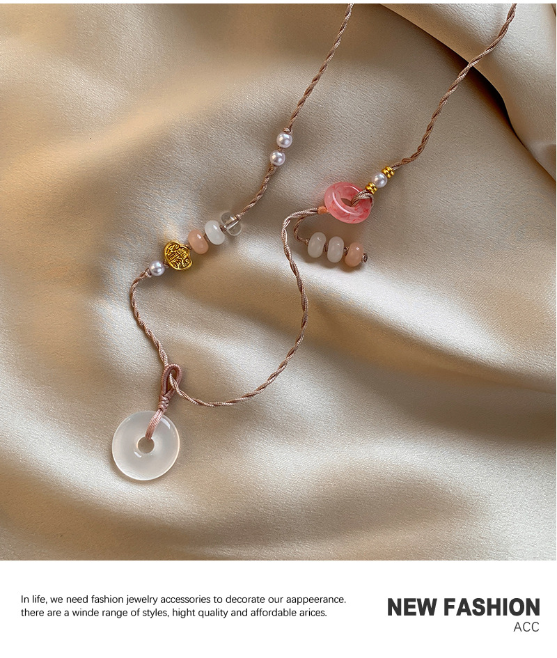 New Chinese-style peace buckle woven necklace for women, a niche design, with a sense of sophistication, sweetness, fashion, versatility and individuality pic 6