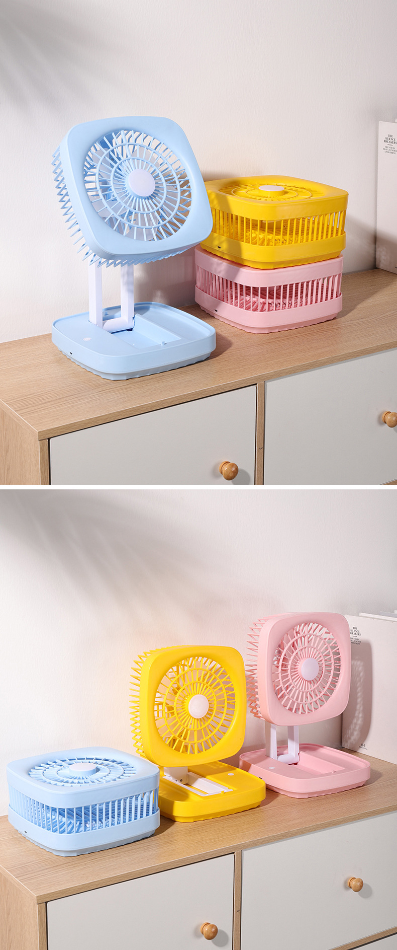 New portable foldable hook fan for outdoor camping, dormitory usb charging, home use, silent pic 12