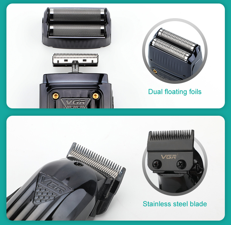VGR644 Cross-border New Smart Digital Display oil-head electric clipper Hair salon Whitening Device Home electric Hair Clipper set pic 5