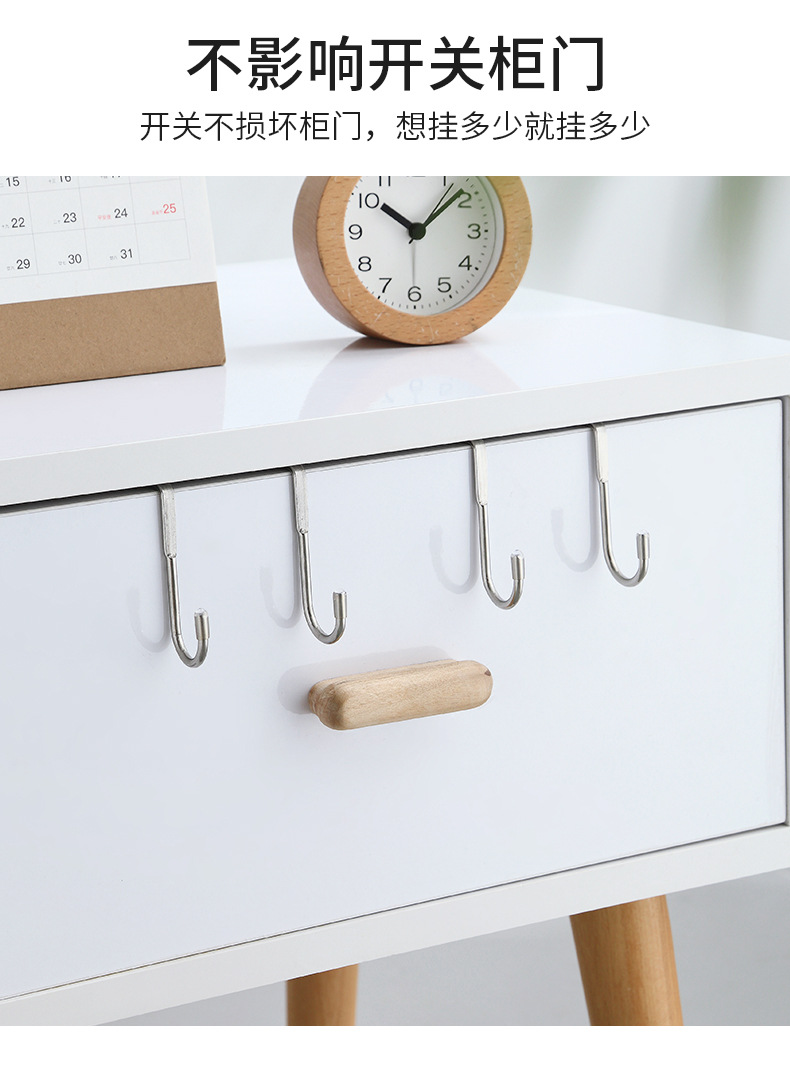 Stainless steel bedside cabinet door hooks, dormitory double hooks, S-shaped hooks, clothes hanging, bathroom and kitchen hanging racks, S-shaped hooks behind the door pic 7