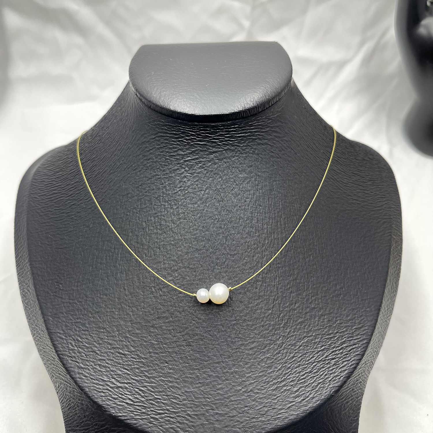 Korean minimalist style natural freshwater pearl necklace, feminine, niche design, versatile and high-end neckchain, collarbone chain pic 4