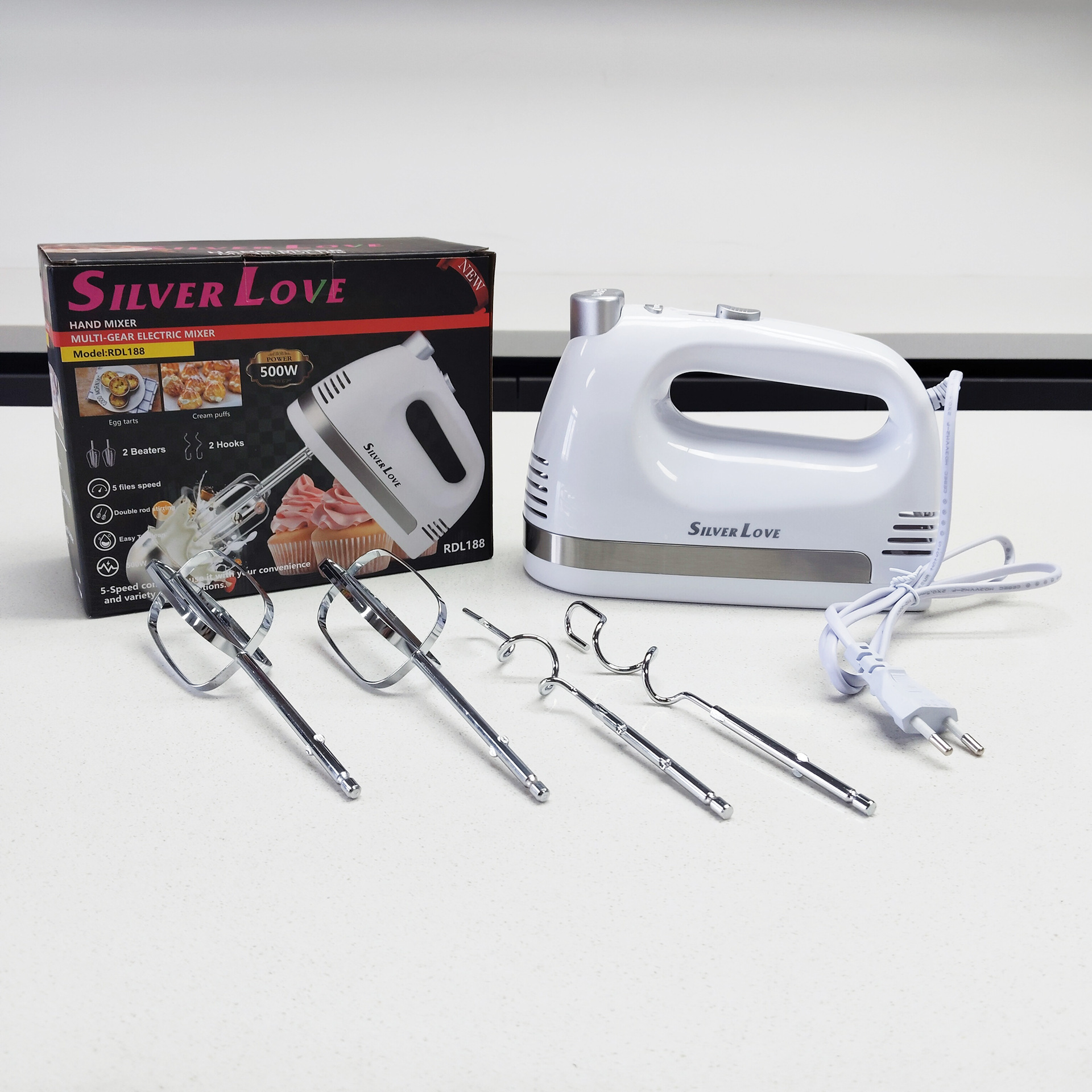 Cross-border foreign trade European standard multi-functional electric egg beater, household handheld high-power egg beater, electric baking mixer Z209 pic 2