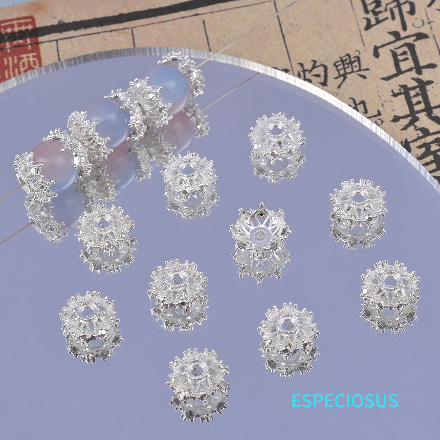 Hollowed-out carved alloy flower stands, diy jewelry accessories, metal flower spacers, earrings, bracelets, beaded materials, spacers pic 1