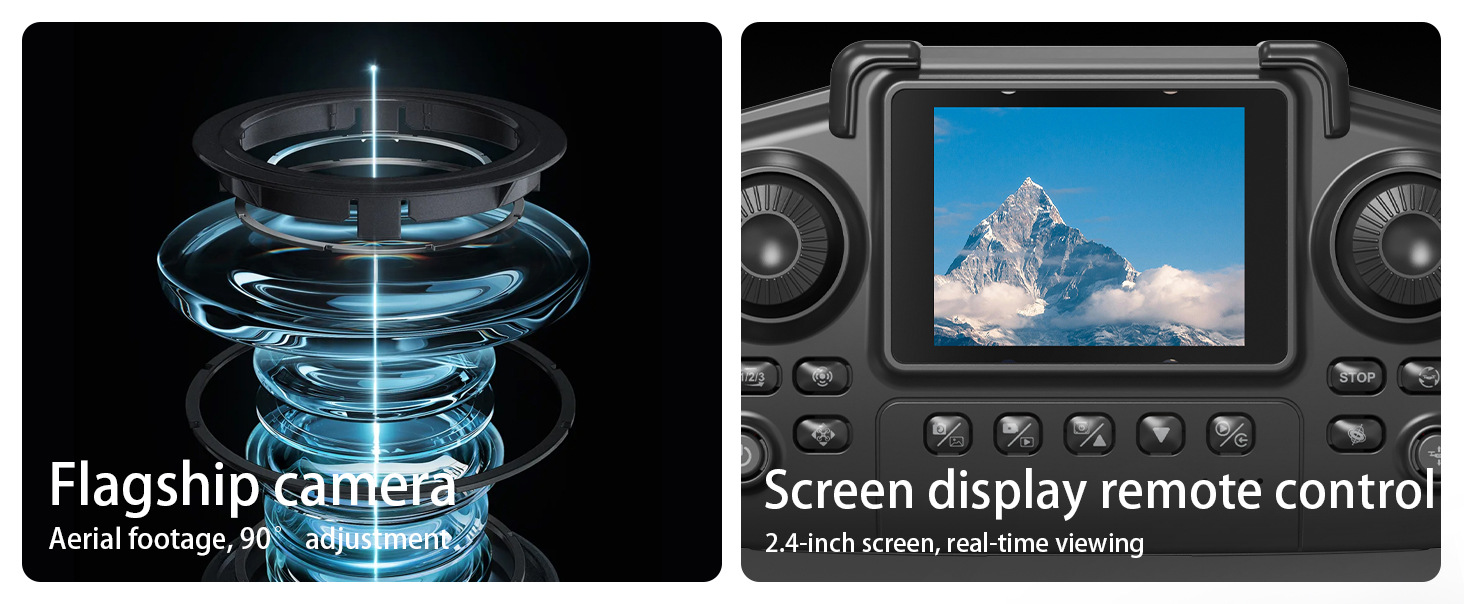 E88Air屏控无人机折叠四轴飞行器光流双摄遥控飞机TEMU跨境详情15