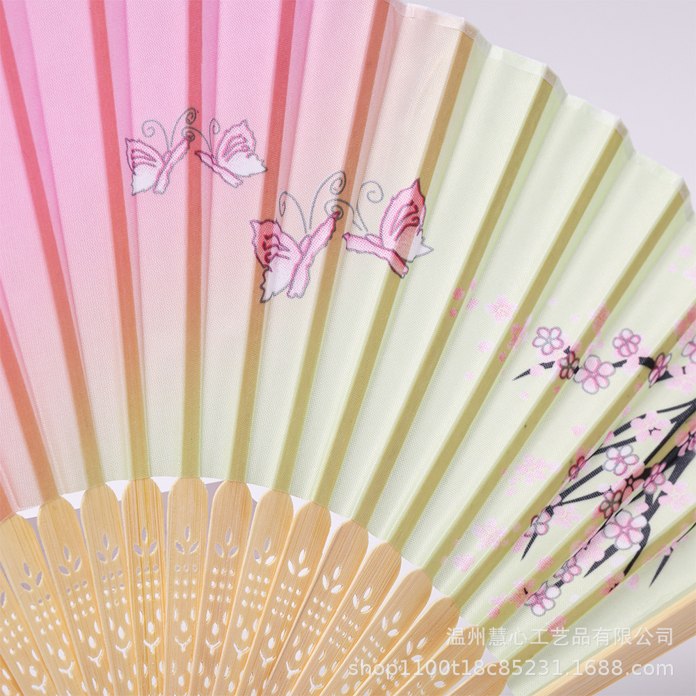 扇子中国风一笑扇 日式折扇古典舞蹈旗袍扇粉色少女桃花扇古装梅详情11