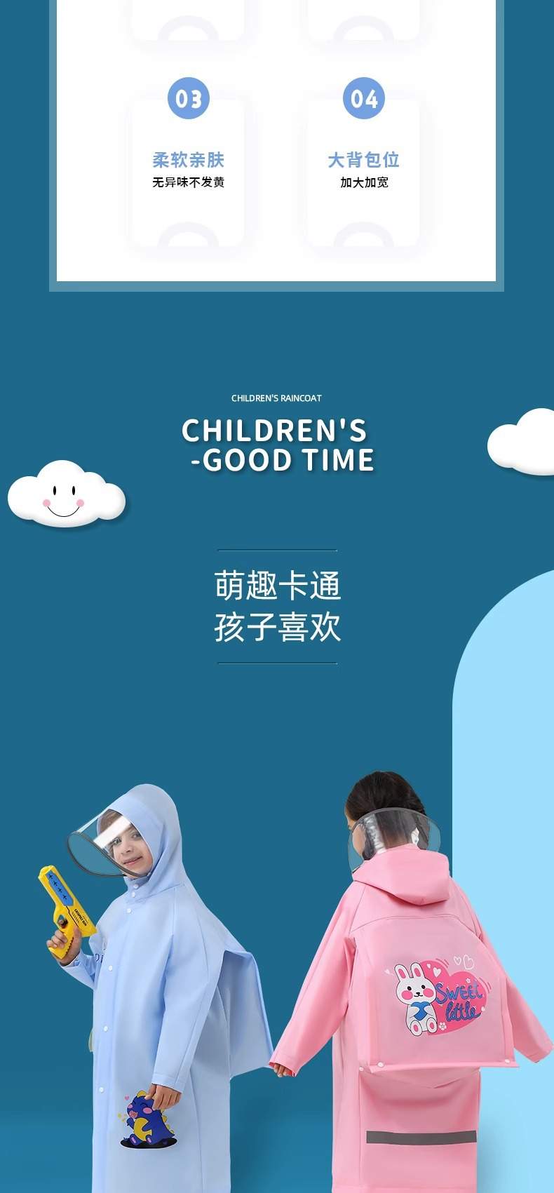 儿童雨衣儿童5-12岁7-12岁带书包位宝宝雨衣小学生雨衣全身防暴雨详情3