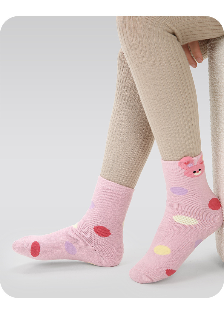 P05儿童秋冬袜子批发卡通萌酷小兔宝宝毛圈袜棉加厚保暖女童袜子详情24