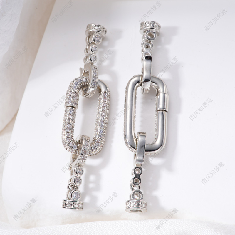Pearl necklace buckle chain, full zirconium heavy industry handcrafted end buckle, connecting buckle, mother-and-child buckle, sweater chain diy accessories pic 10