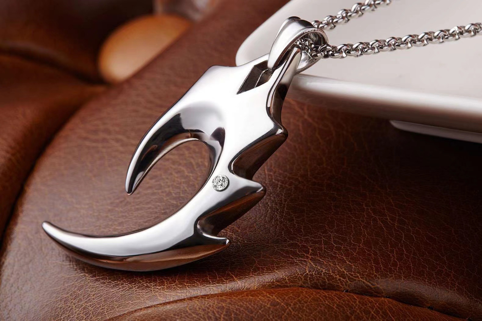 狼牙钛钢男士项链潮配饰高级设计感小众吊坠ins高街潮牌百搭嘻哈详情6