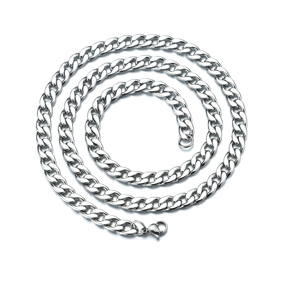 Factory direct sales of simple stainless steel ground chain hiphop necklaces, street hip-hop titanium steel trendy accessories, NK chain wholesale pic 3